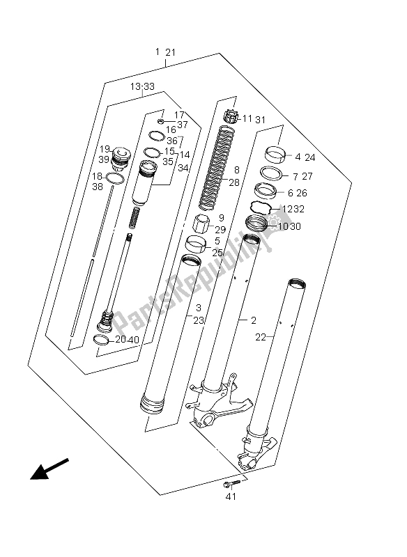 Tutte le parti per il Ammortizzatore Anteriore del Suzuki GSX R 1000 2012