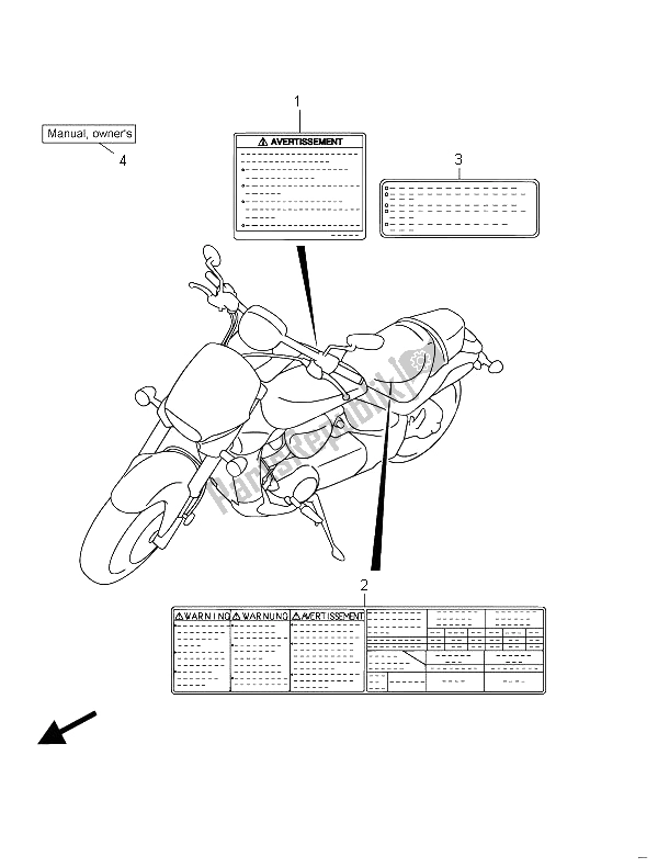 All parts for the Label (vzr1800zuf E19) of the Suzuki VZR 1800 NZR M Intruder 2011