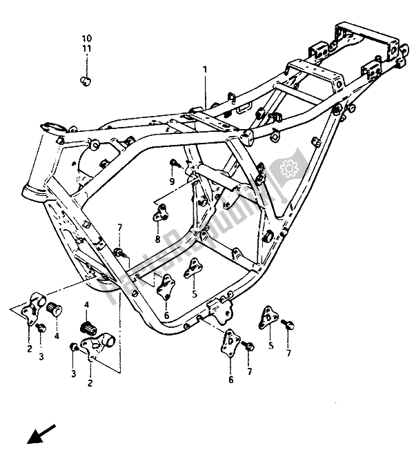 Todas as partes de Quadro, Armação do Suzuki GSX 1100 Esef 1150 EF 1986