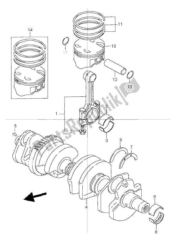 Todas las partes para Cigüeñal de Suzuki GSX 1200 Inazuma 1999