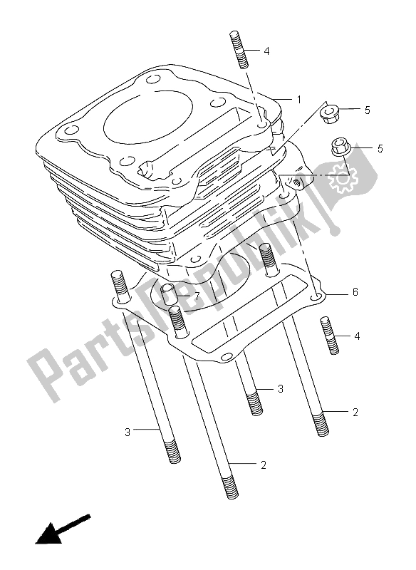 Alle onderdelen voor de Cilinder van de Suzuki DR 125 SE 2001