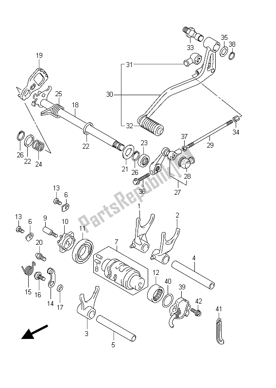 All parts for the Gear Shifting of the Suzuki SFV 650A Gladius 2011