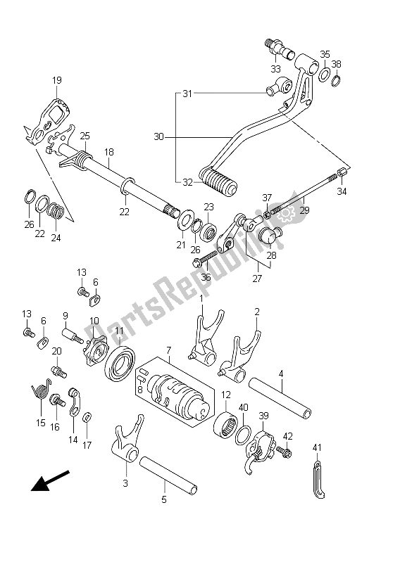 All parts for the Gear Shifting of the Suzuki SFV 650A Gladius 2011