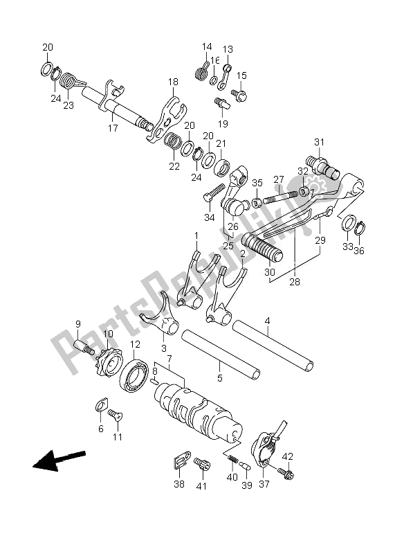 All parts for the Gear Shift of the Suzuki DL 1000 V Strom 2007