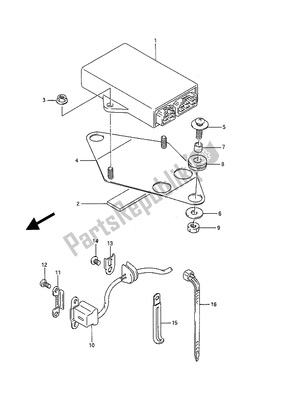 All parts for the Signal Generator of the Suzuki GSF 400 Bandit 1993