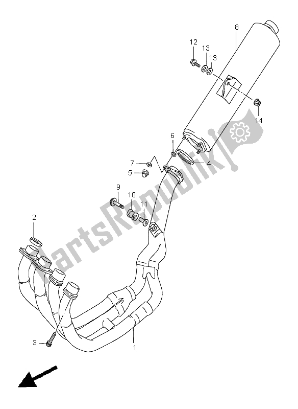 Tutte le parti per il Silenziatore del Suzuki GSX R 600 1997