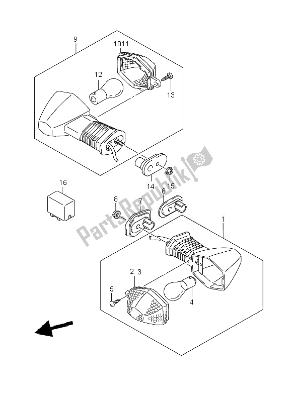 All parts for the Turnsignal Lamp of the Suzuki GSF 650 Nsnasa Bandit 2007