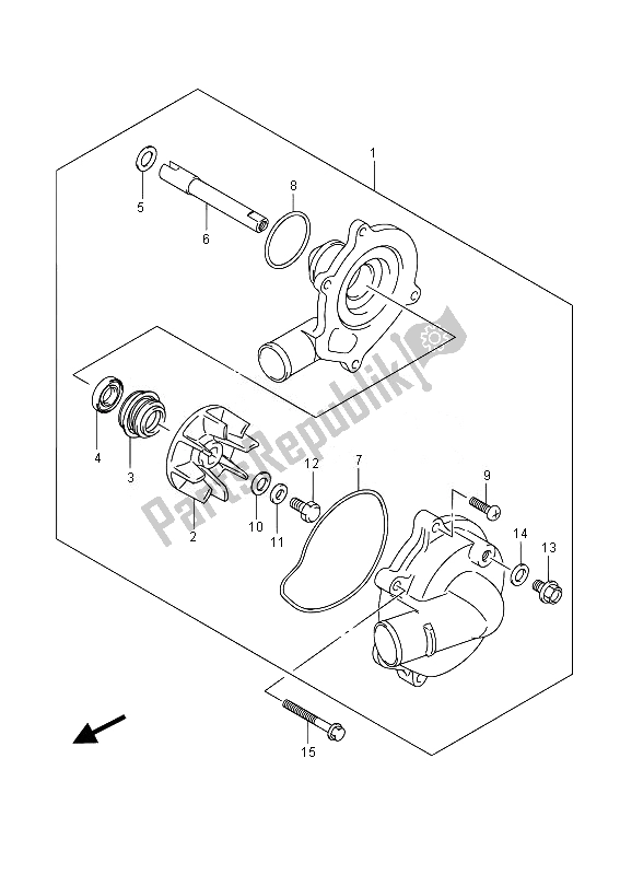 Wszystkie części do Pompa Wodna Suzuki GSX R 600 2014