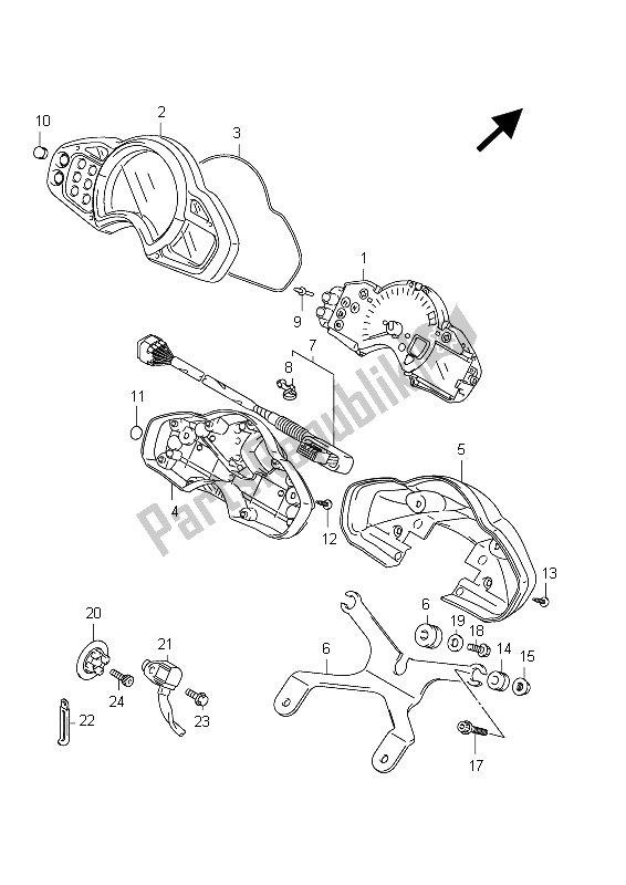 All parts for the Speedometer (sfv650a E21) of the Suzuki SFV 650A Gladius 2012
