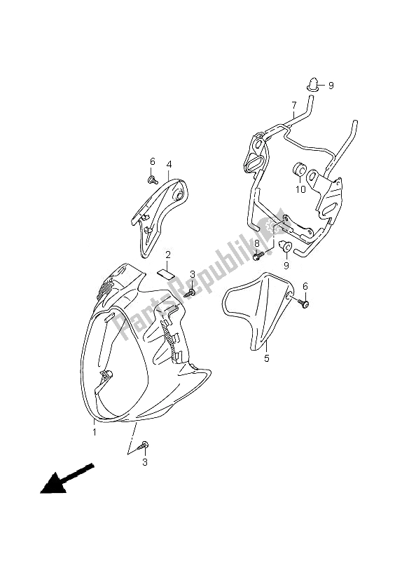 Tutte le parti per il Copertura Del Proiettore del Suzuki SFV 650A Gladius 2010