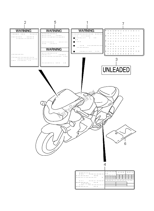 All parts for the Label of the Suzuki TL 1000R 2000