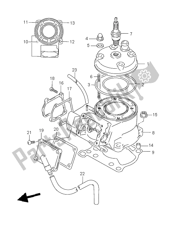 All parts for the Cylinder of the Suzuki RM 85 SW LW 2010