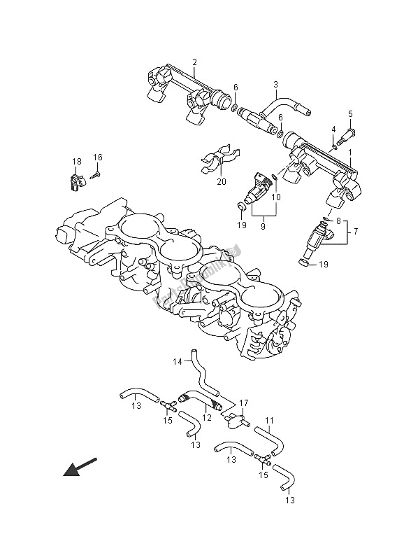 Tutte le parti per il Tubo Flessibile Del Corpo Farfallato E Giunto del Suzuki GSX R 750 2016