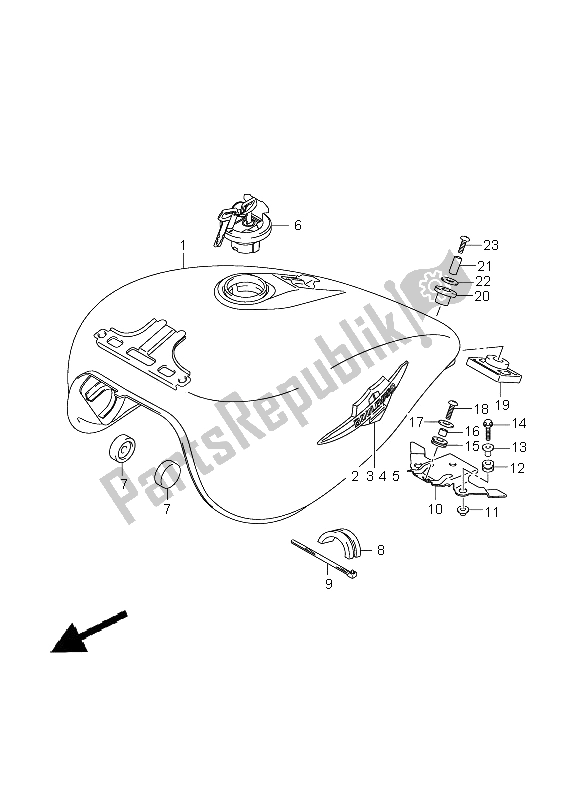 Tutte le parti per il Serbatoio Di Carburante del Suzuki VZ 800 Marauder 2006