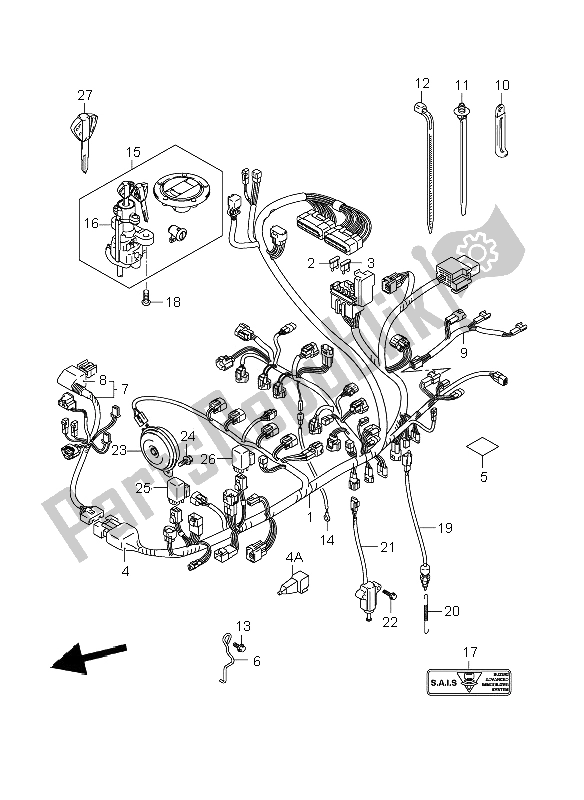 Todas as partes de Chicote De Fiação (e2-e19-e24) do Suzuki GSX R 750 2006