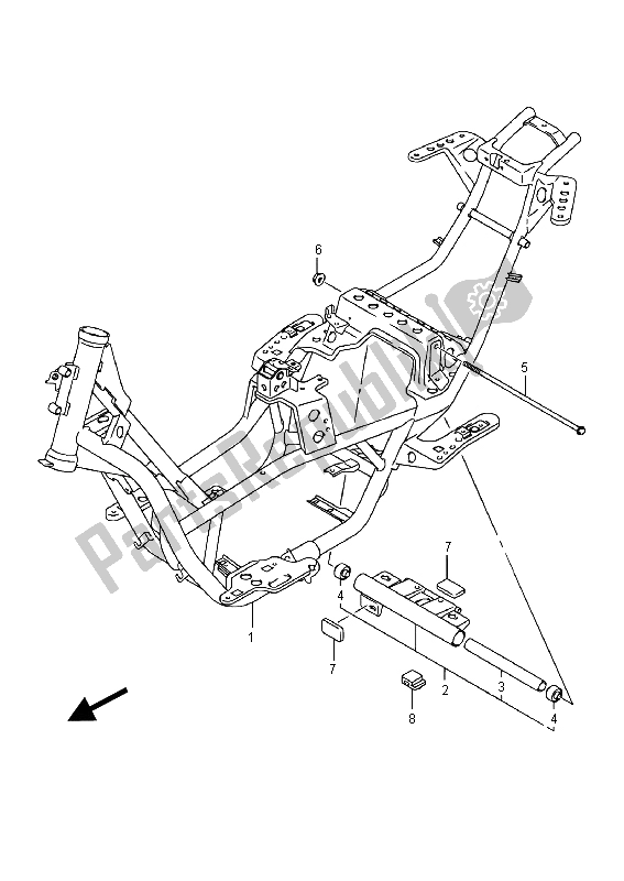 All parts for the Frame of the Suzuki UH 200A Burgman 2015