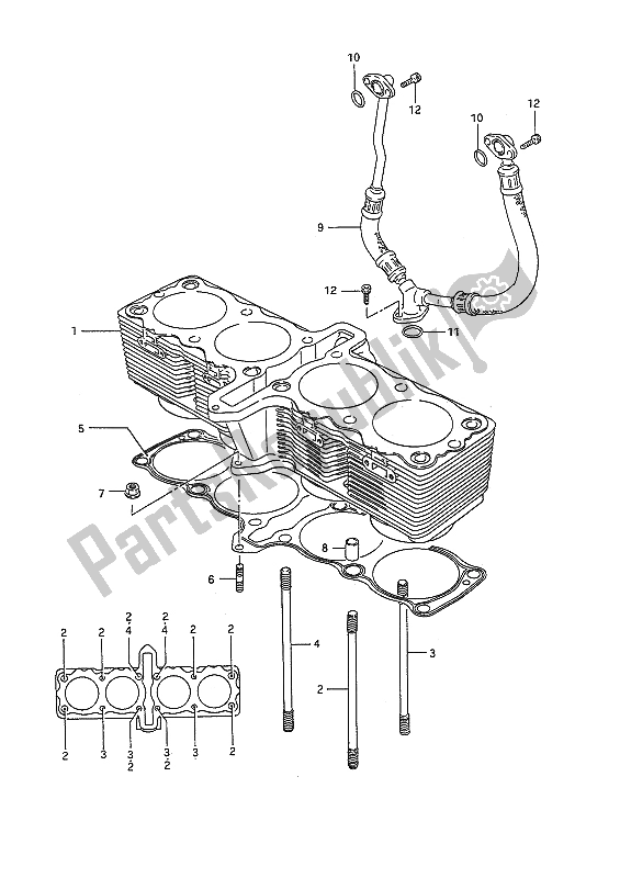 Toutes les pièces pour le Cylindre du Suzuki GSX 1100F 1992