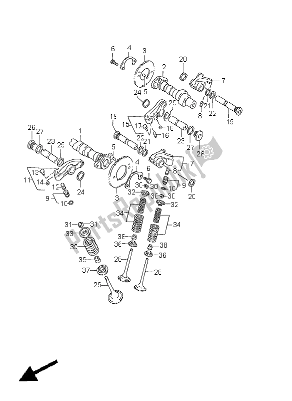 All parts for the Camshaft & Valve of the Suzuki VS 1400 Intruder 1999