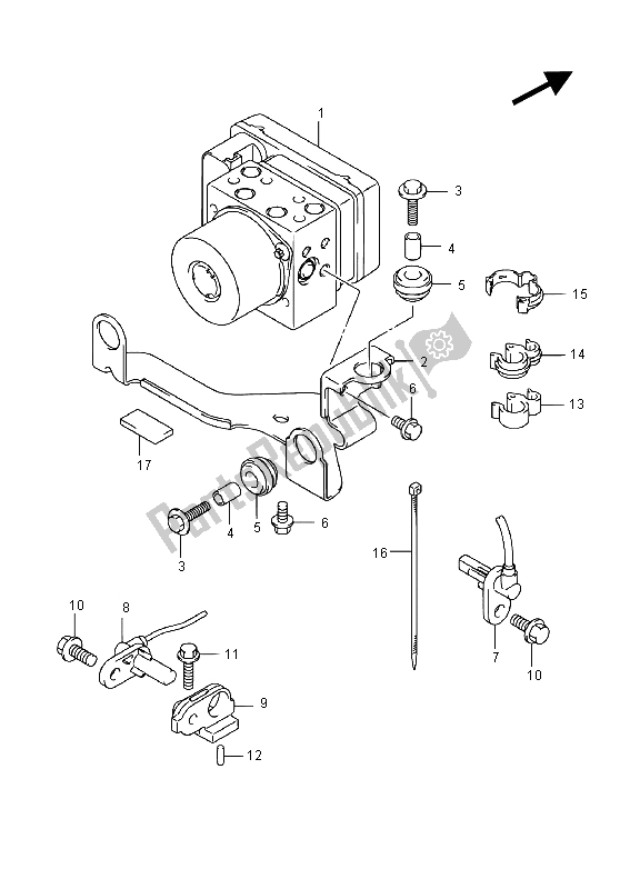 All parts for the Hydraulic Unit of the Suzuki AN 650Z Burgman Executive 2015