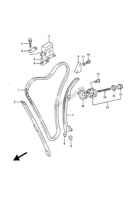 All parts for the Cam Chain of the Suzuki GSX R 750 1991