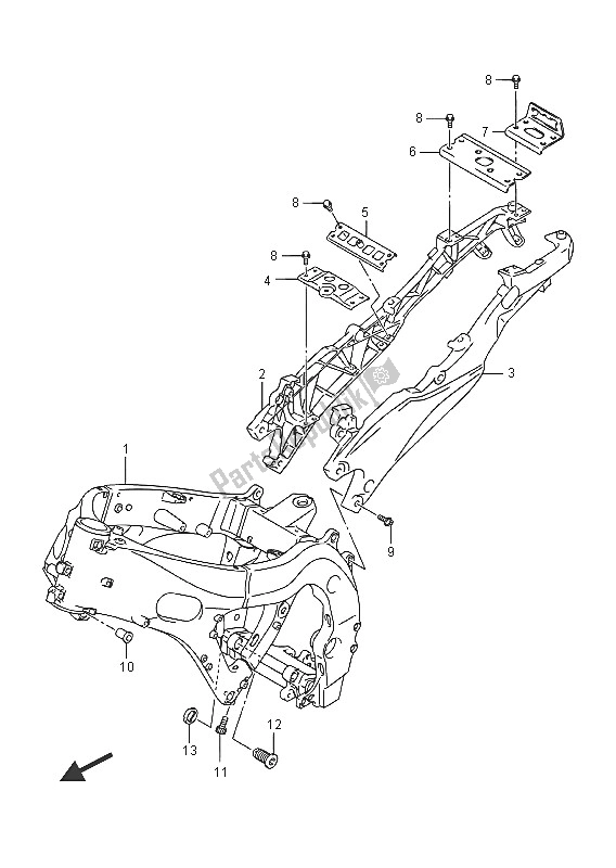 Todas as partes de Quadro, Armação do Suzuki GSX R 750 2016