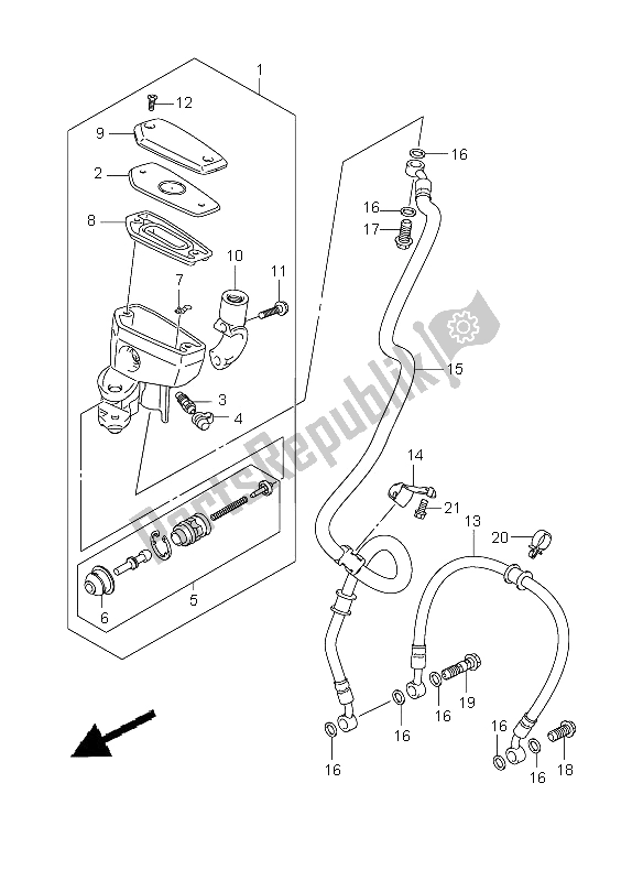 All parts for the Front Brake Hose (gsx1300bk-u2) of the Suzuki GSX 1300 BKA B King 2008