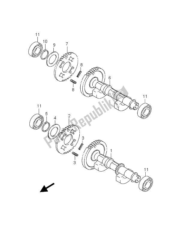 All parts for the Crank Balancer of the Suzuki AN 650 AAZ Burgman Executive 2008