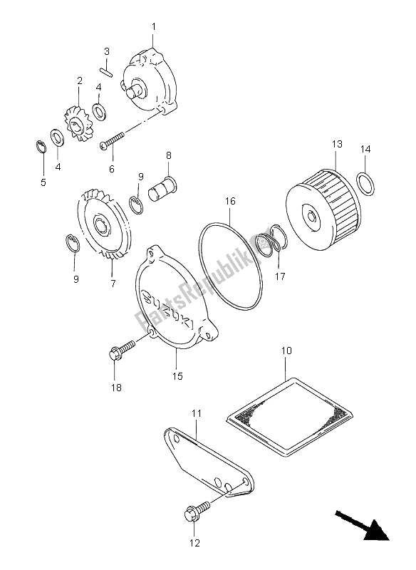 Todas as partes de Bomba De óleo do Suzuki XF 650 Freewind 1998
