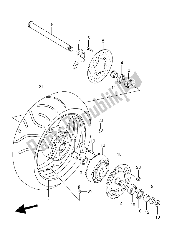 All parts for the Rear Wheel of the Suzuki TL 1000R 1999