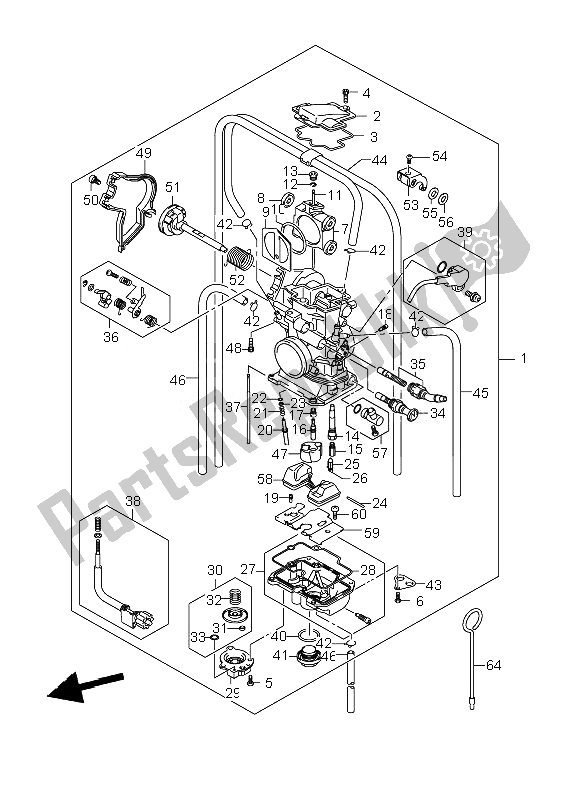 All parts for the Carburetor of the Suzuki RM Z 250 2007