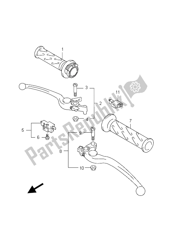 Toutes les pièces pour le Levier De Poignée (gsx650fa E21) du Suzuki GSX 650 FA 2012