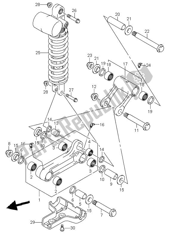 Wszystkie części do D? Wignia Tylnej Poduszki Suzuki LT Z 400 Quadsport 2005