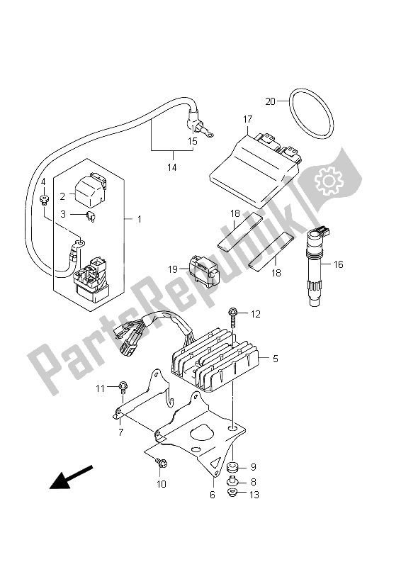 All parts for the Electrical of the Suzuki GSF 1250 SA Bandit 2012