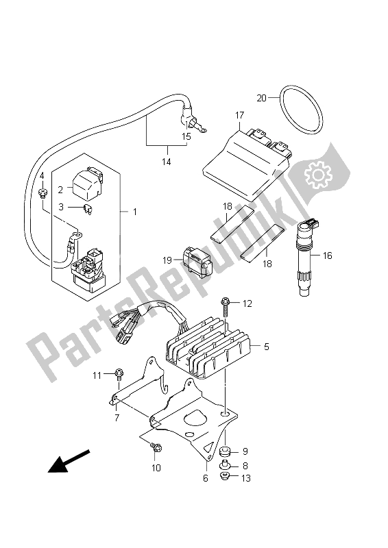 Todas las partes para Eléctrico de Suzuki GSF 1250 SA Bandit 2012