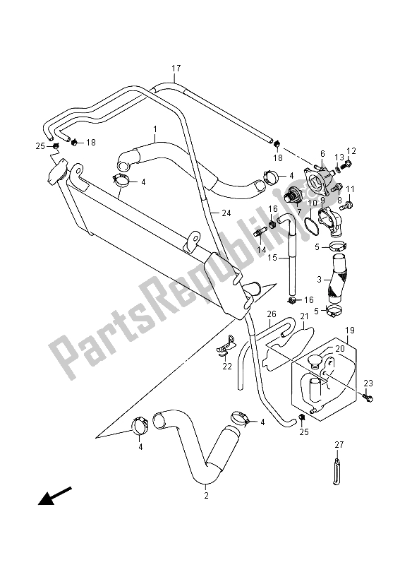 Alle onderdelen voor de Radiator Slang van de Suzuki GSR 750A 2015