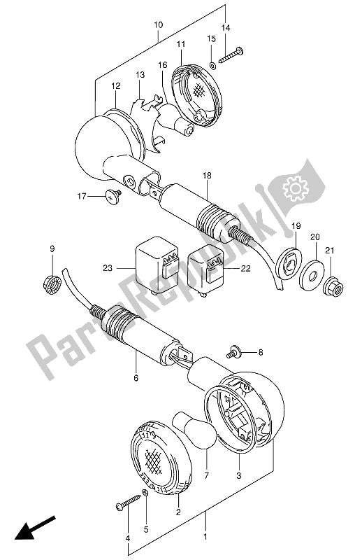 All parts for the Turn Signal Lamp of the Suzuki VX 800U 1993