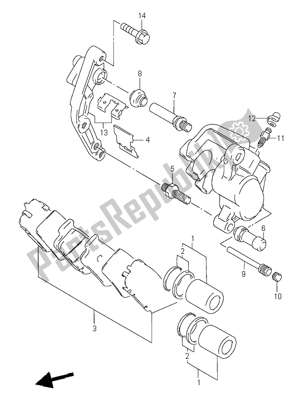 All parts for the Front Calipers of the Suzuki RF 600R 1995