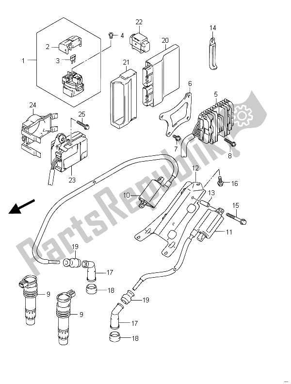 All parts for the Electrical (vzr1800zuf E19) of the Suzuki VZR 1800 NZR M Intruder 2011