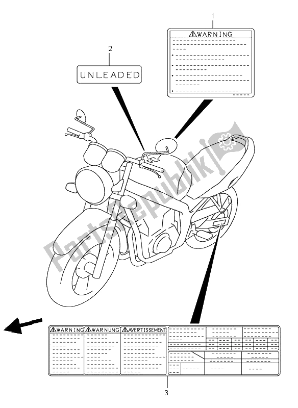 Toutes les pièces pour le étiquette du Suzuki GS 500 2002