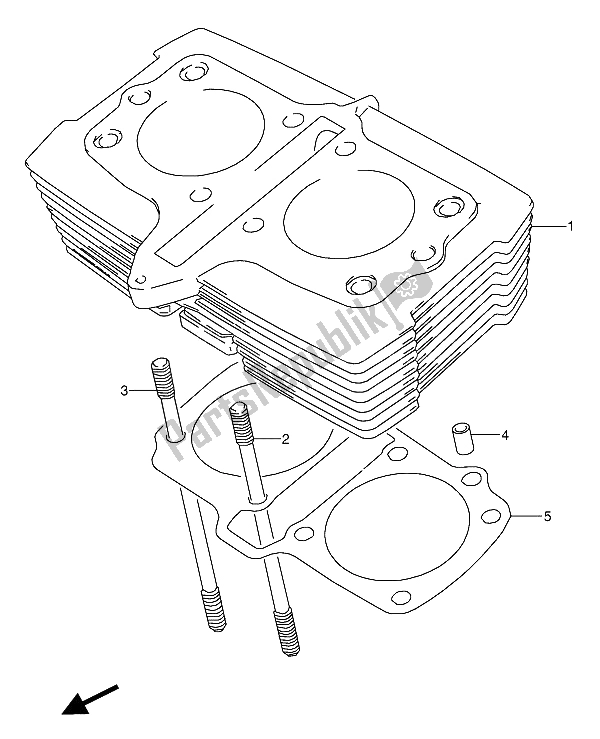 All parts for the Cylinder of the Suzuki GS 500 EU 1990