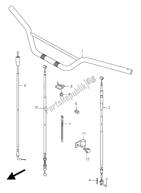 Todas las partes para Manillar de Suzuki DR Z 125 SW LW 2005