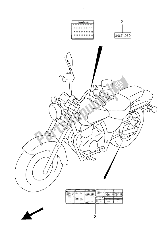 Wszystkie części do Etykieta Suzuki GZ 250 Marauder 2002