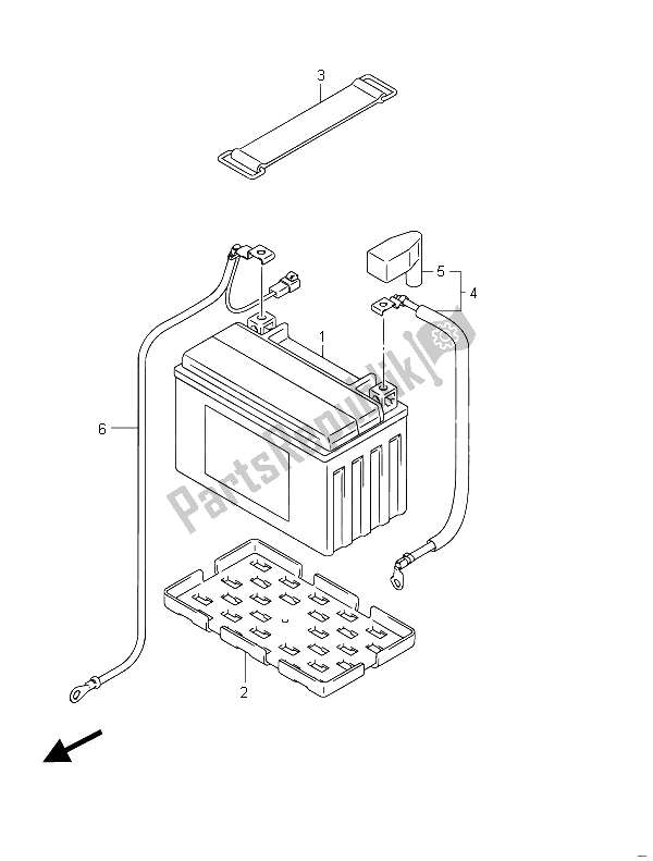 All parts for the Battery (gsf650u) of the Suzuki GSF 650 Sasa Bandit 2011