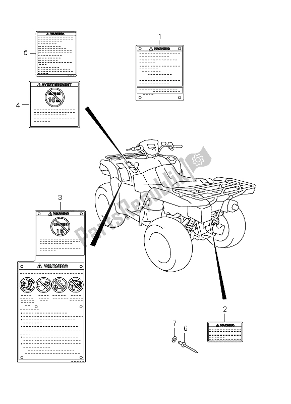 All parts for the Label (lt-a750xz P17) of the Suzuki LT A 750 XZ Kingquad AXI 4X4 2012