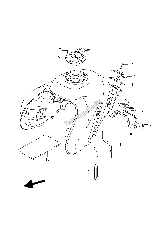 Toutes les pièces pour le Réservoir D'essence du Suzuki DL 1000 V Strom 2009