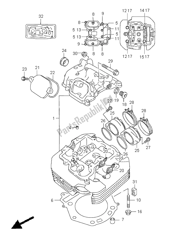 Toutes les pièces pour le Culasse du Suzuki XF 650 Freewind 1999