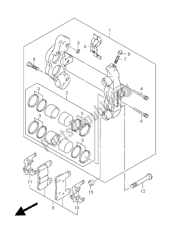 Toutes les pièces pour le étrier Avant du Suzuki GSX R 750 2008