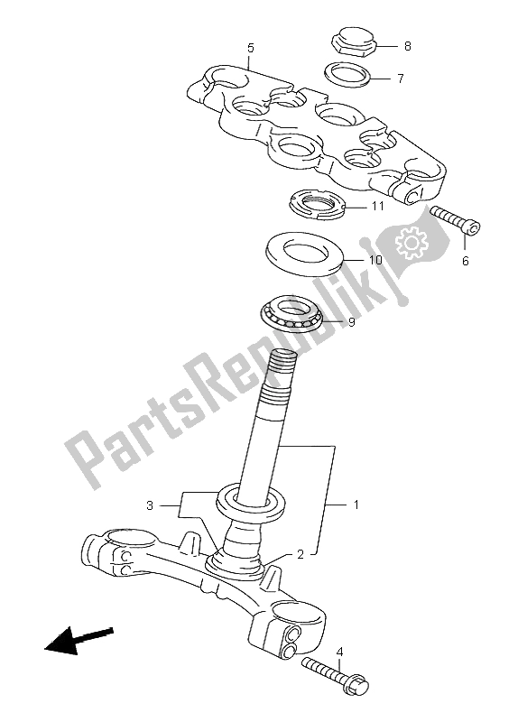 Alle onderdelen voor de Stuurpen van de Suzuki GSX 750F 2002