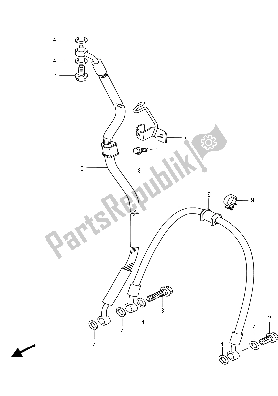 All parts for the Front Brake Hose of the Suzuki GSX R 750 2015