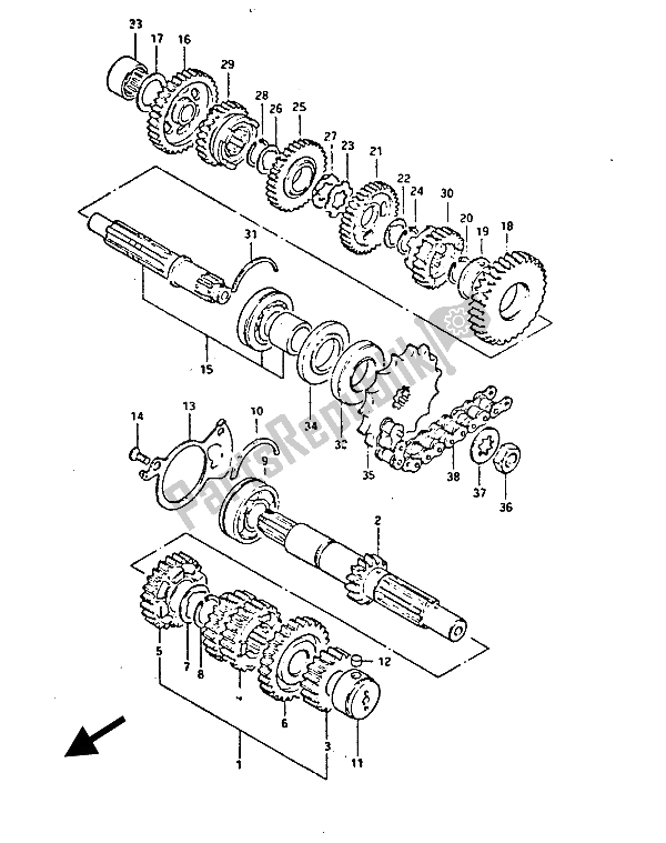 Tutte le parti per il Trasmissione del Suzuki GS 450 ES 1987